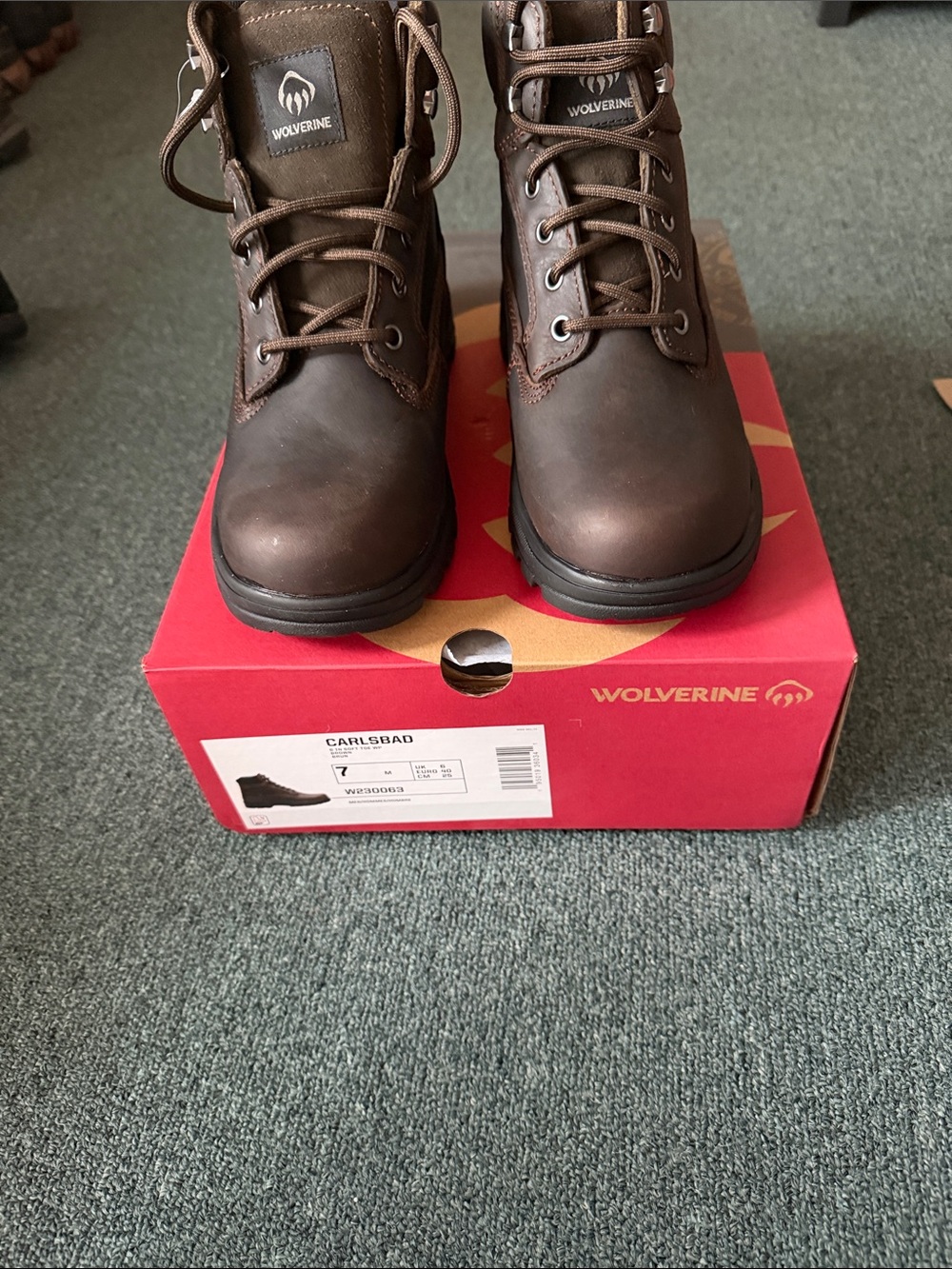 Wolverine Brown Leather Lace-Up Work Boots